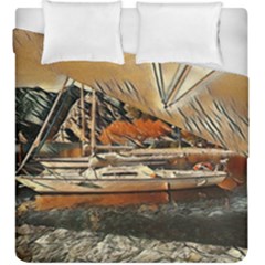 Art Boats Garda, Italy  Duvet Cover Double Side (king Size) by ConteMonfrey