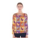 Chickens Pixel Pattern - Version 1a Women s Long Sleeve Tee View1