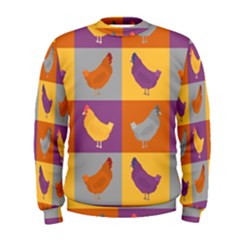 Chickens Pixel Pattern - Version 1a Men s Sweatshirt by wagnerps