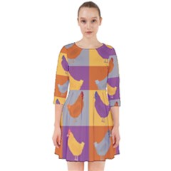 Chickens Pixel Pattern - Version 1a Smock Dress by wagnerps