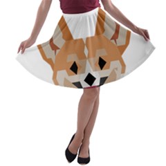 Cardigan Corgi Face A-line Skater Skirt by wagnerps