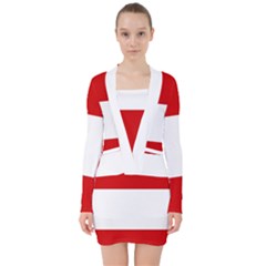 Austria V-neck Bodycon Long Sleeve Dress by tony4urban