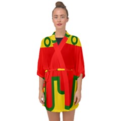 Auvergne Flag Half Sleeve Chiffon Kimono by tony4urban