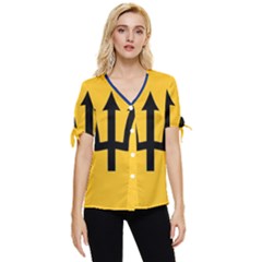 Barbados Bow Sleeve Button Up Top by tony4urban