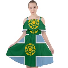 Derbyshire Flag Cut Out Shoulders Chiffon Dress by tony4urban