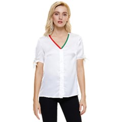 Italy Bow Sleeve Button Up Top by tony4urban