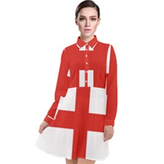 London Long Sleeve Chiffon Shirt Dress by tony4urban