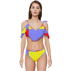 Nitriansky Flag Ruffle Edge Tie Up Bikini Set	 by tony4urban