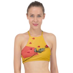 Valentine Day Heart Flower Gift Racer Front Bikini Top by artworkshop