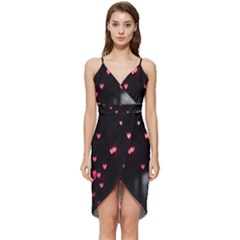 Love Valentine s Day Wrap Frill Dress by artworkshop