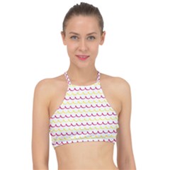 Pattern Waves Racer Front Bikini Top by artworkshop