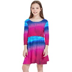 Experimental Liquids Kids  Quarter Sleeve Skater Dress by artworkshop