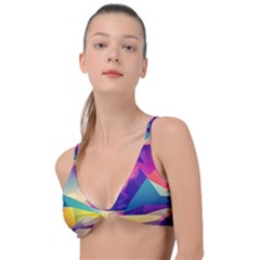 Abstract Geometric Landscape Art Knot Up Bikini Top by danenraven