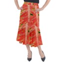 Aglonema Leaf Plant Pattern Flora Midi Mermaid Skirt View1