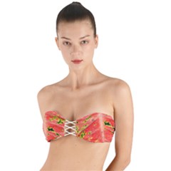 Aglonema Leaf Plant Pattern Flora Twist Bandeau Bikini Top by danenraven