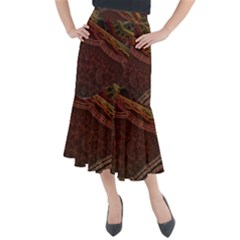 Fractal Pattern Geometric Pattern Midi Mermaid Skirt by danenraven