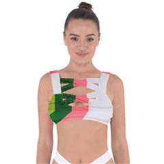 Green Pink Interior Paint Bandaged Up Bikini Top by artworkshop
