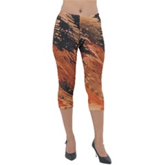 Painting Wallpaper Lightweight Velour Capri Leggings  by artworkshop