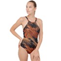 Painting Wallpaper High Neck One Piece Swimsuit View1