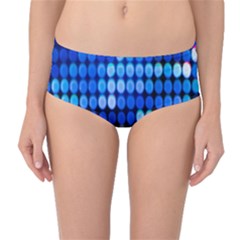 Pattern Blue Logo Mid-waist Bikini Bottoms by artworkshop