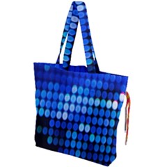 Pattern Blue Logo Drawstring Tote Bag by artworkshop