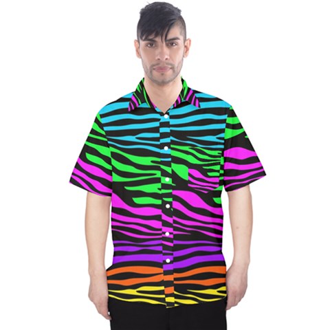 Colorful Zebra Men s Hawaii Shirt by Angelandspot