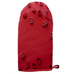 Valentine Day Logo Heart Ribbon Microwave Oven Glove by artworkshop