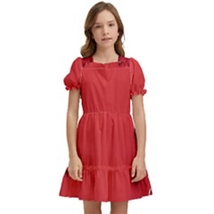 Valentine Day Logo Heart Ribbon Kids  Puff Sleeved Dress by artworkshop