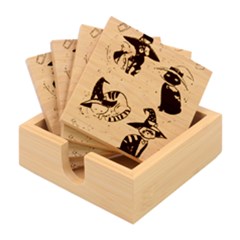 Witch Cat T- Shirt Cute Fantasy Space Witch Cats T- Shirt Bamboo Coaster Set by maxcute