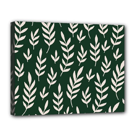 Leaves Foliage Plants Pattern Canvas 14  X 11  (stretched) by Ravend