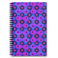 Bitesize Flowers Pearls And Donuts Strawberry Raspberry Blueberry Black 5 5  X 8 5  Notebook by Mazipoodles