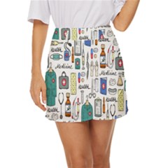 Medical Biology Detail Medicine Psychedelic Science Abstract Abstraction Chemistry Genetics Art Patt Mini Front Wrap Skirt by Jancukart