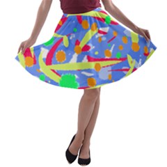 Abstact Pattern T- Shirt Abstact Pattern T- Shirt A-line Skater Skirt by maxcute