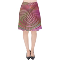 Illustration Pattern Abstract Colorful Shapes Velvet High Waist Skirt by Ravend