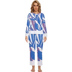 Abstract Patterns T- Shirt Orange Aquatic Print T- Shirt Womens  Long Sleeve Lightweight Pajamas Set by maxcute