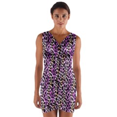 Leopard Wrap Front Bodycon Dress by DinkovaArt