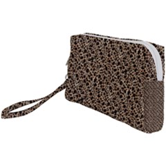 Brown Leopard Pattern Wristlet Pouch Bag (small) by DinkovaArt
