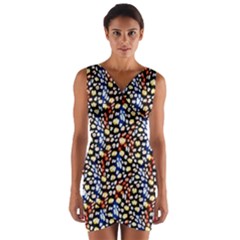Colorful Leopard Wrap Front Bodycon Dress by DinkovaArt
