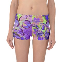 Purple Leaves Boyleg Bikini Bottoms by DinkovaArt