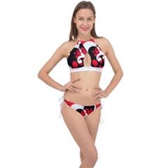 3 - Science Love And Art 2 - Science Love And Art Cross Front Halter Bikini Set by LemonPear