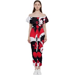 3 - Science Love And Art 2 - Science Love And Art Off Shoulder Ruffle Top Jumpsuit by LemonPear