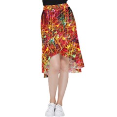 Design Art Pattern Frill Hi Low Chiffon Skirt by artworkshop