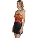 Design Art Pattern Flowy Camisole Tie Up Top View2