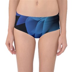 Abstract Blue Background Mid-waist Bikini Bottoms by artworkshop