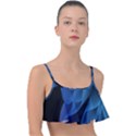 Abstract Blue Background Frill Bikini Top View1