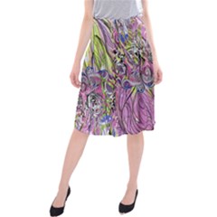 Abstract Intarsio Midi Beach Skirt by kaleidomarblingart