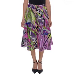Abstract Intarsio Perfect Length Midi Skirt by kaleidomarblingart