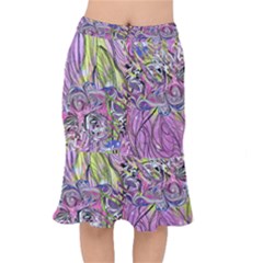 Abstract Intarsio Short Mermaid Skirt by kaleidomarblingart