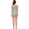 Teal Brick Texture Low Cut Ruffle Edge Bikini Set View4