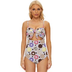 Donuts! Knot Front One-piece Swimsuit by fructosebat